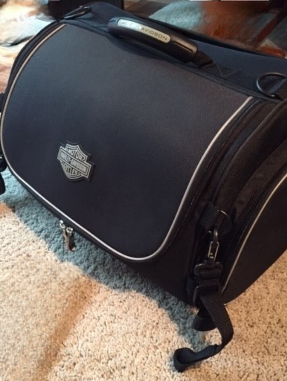 Harley-Davidson Black Travel Bag with White Piping